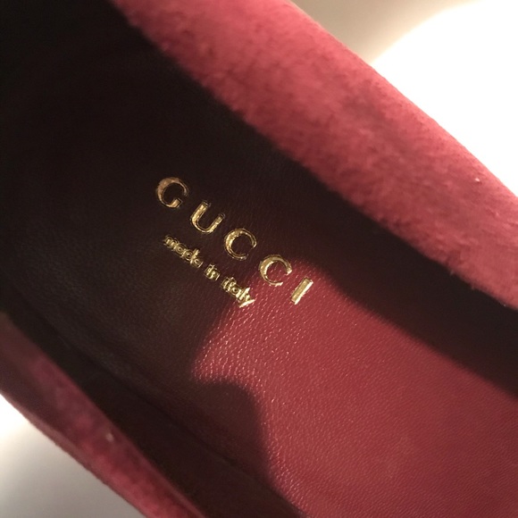 Gucci Scamosciato Tibet Burgundy Suede Platform Heels - Picture 7 of 12